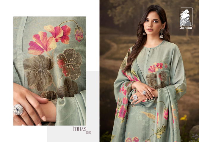 Itihas By Sahiba Tissue Digital Printed Dress Material Wholesale Price In Surat